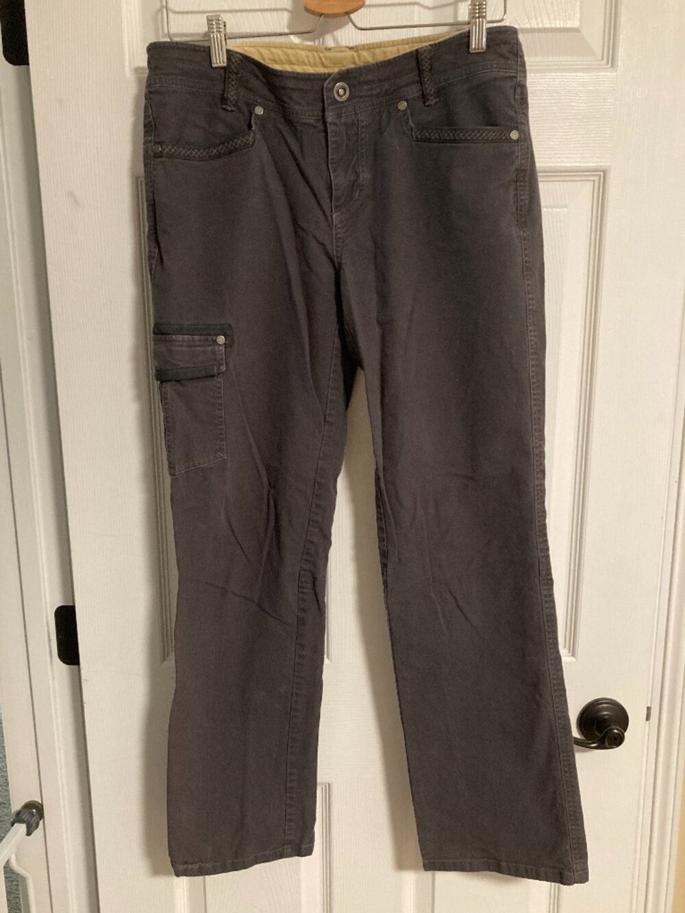 Kuhl Canvas Hiking Pants Cargo Pants Size 10 Pockets Mid-Rise Straight Leg